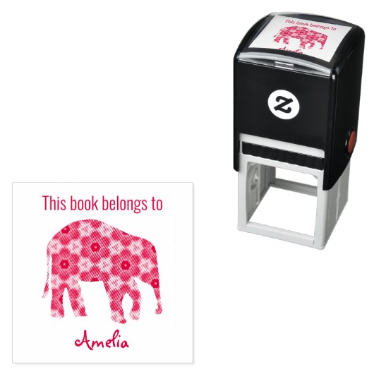 Monogramm Elephant dieses Buches Permastempel (Beispiel)