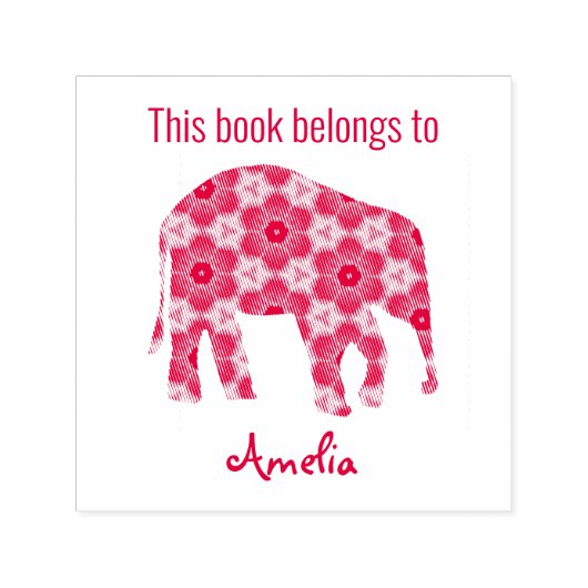 Monogramm Elephant dieses Buches Permastempel (Design)