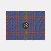 Monogramm Elliot Tartan Fleecedecke (Vorderseite (Horizontal))