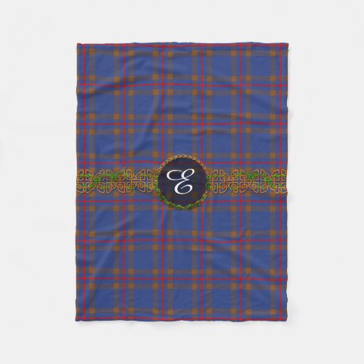 Monogramm Elliot Tartan Fleecedecke (Vorderseite)