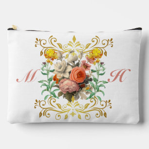 Monogramm Englischer Garten Vintage Blumen Zubehörtasche