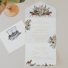 Monogramm | English Manor Wedding All-in-One-Einladung