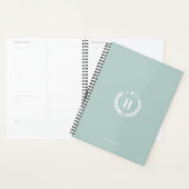 Monogramm Enteneigrün Modern Minimalist Fitness Planer (Anzeige)