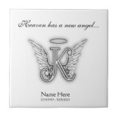 Monogramm-Erinnerungstribut-Buchstabe K Fliese (Vorderseite)