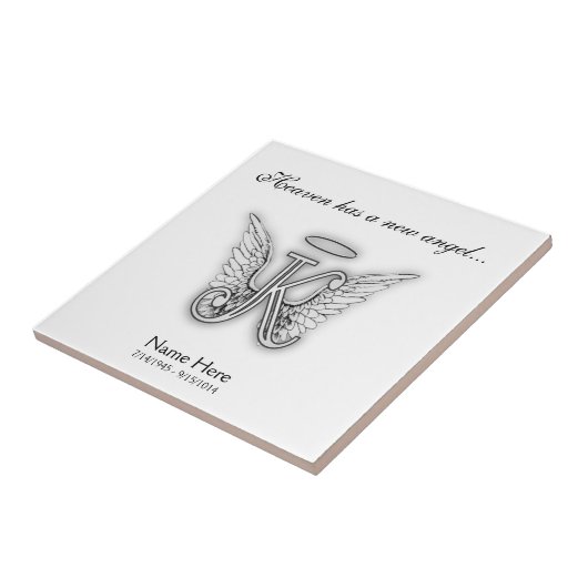 Monogramm-Erinnerungstribut-Buchstabe K Fliese (Seite)