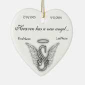 Monogramm-Erinnerungstribut-Verzierung S Keramikornament (Rechts)