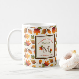 Monogramm-Erntedank der Familie im Herbst/Herbst Kaffeetasse