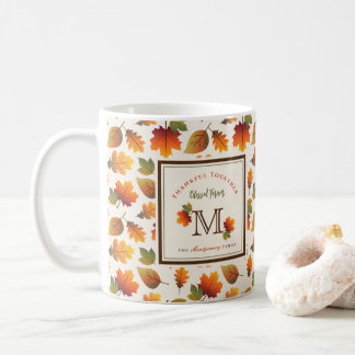 Monogramm-Erntedank der Familie im Herbst/Herbst Kaffeetasse