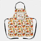 Monogramm-Erntedank der Familie im Herbst/Herbst Schürze (Vorderseite)