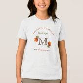 Monogramm-Erntedank der Familie im Herbst/Herbst Tri-Blend Shirt (Vorderseite)