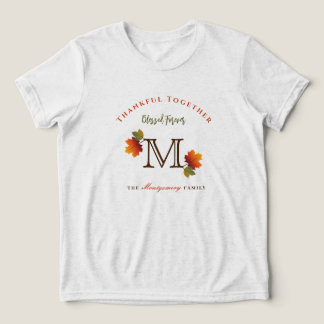 Monogramm-Erntedank der Familie im Herbst/Herbst Tri-Blend Shirt