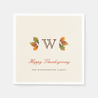 Monogramm-Erntedank-Party-Papier für den Herbst Serviette