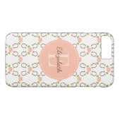Monogramm erröten Rose und Hufeisen Case-Mate iPhone Hülle (Rückseite (Horizontal))