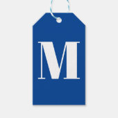 Monogramm Erstblau anpassen Geschenkanhänger (Vorderseite)