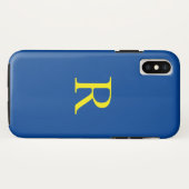 Monogramm Erstblau gelb-farbiges Bright 2020 Case-Mate iPhone Hülle (Rückseite (Horizontal))