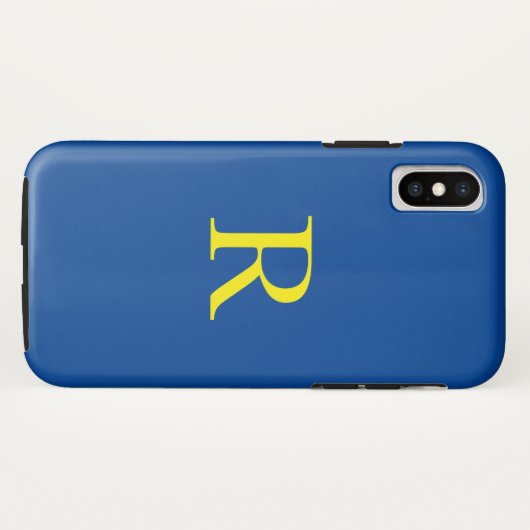 Monogramm Erstblau gelb-farbiges Bright 2020 Case-Mate iPhone Hülle (Rückseite (Horizontal))