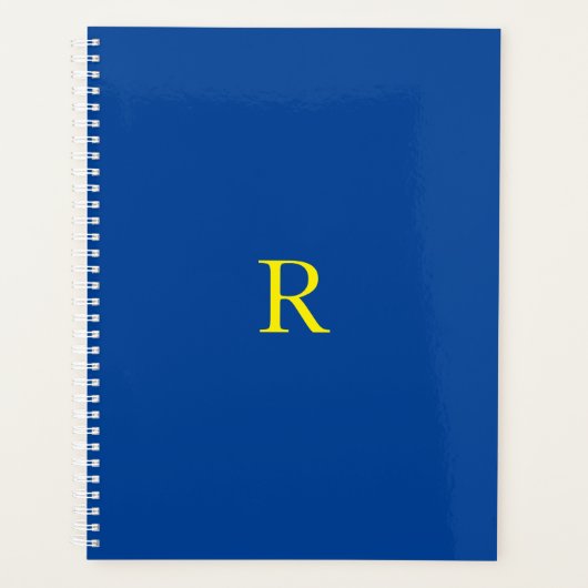 Monogramm Erstblau gelb-farbiges Bright 2020 Planer (Vorderseite)