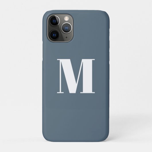 Monogramm Erstblau / grau weiß anpassen Case-Mate iPhone Hülle (Rückseite)