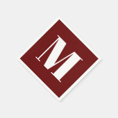 Monogramm Erstburgundweiß anpassen Serviette (Ecke)