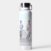 Monogramm erste 9 Foto Collage 3 Anführungszeichen Trinkflasche (Rückseite)