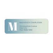 Monogramm erste Aquamarine Aqua-Gradient-Rücksende (Vorne)