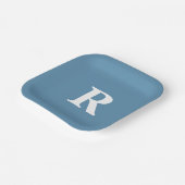 Monogramm erste benutzerdefinierte Farben Dusty Bl Pappteller (Gewinkelt)