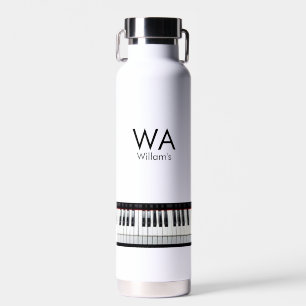 Monogramm erste Buchstabe Name Text Klaviermusik Trinkflasche