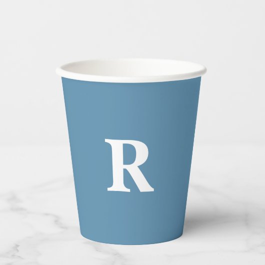 Monogramm erste dunkelblaue, benutzerdefinierte Fa Pappbecher (Vorderseite)