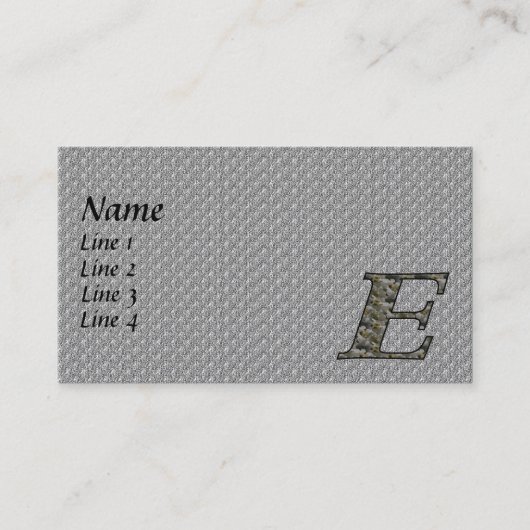 Monogramm erste E Hydrangea-Visitenkarte Visitenkarte (Vorderseite)