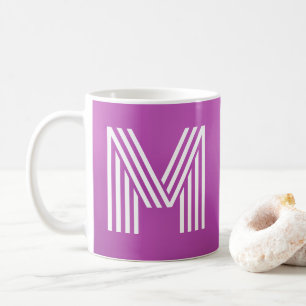 Monogramm erste Fettviolette, violett und weiß Kaffeetasse