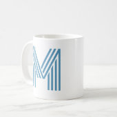 Monogramm erste große Print Summer Blue & White Kaffeetasse (Vorderseite Links)