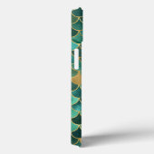 Monogramm erste grüne Smaragdgoldene Meerjungenska Case-Mate iPhone Hülle (Rückseite / Rechts)