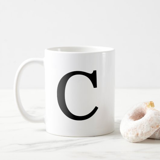Monogramm Erste klassische Tasse C, 11 oz (Mit Donut)