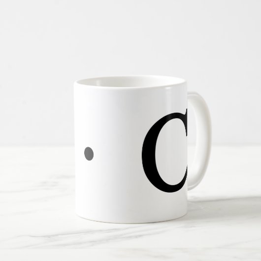 Monogramm Erste klassische Tasse C, 11 oz (VorderseiteRechts)