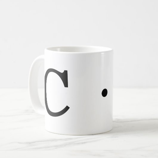 Monogramm Erste klassische Tasse C, 11 oz (Vorderseite Links)