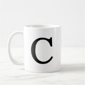 Monogramm Erste klassische Tasse C, 11 oz (Links)
