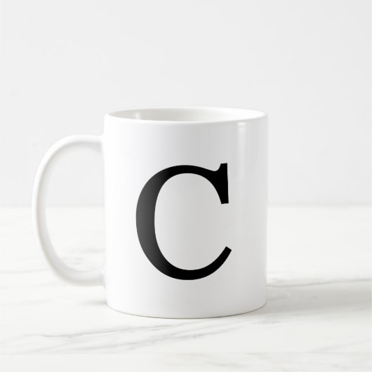 Monogramm Erste klassische Tasse C, 11 oz (Links)