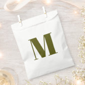 Monogramm erste Olivmoos-weiße Geschenke anpassen Geschenktütchen (Ausgeschnitten)
