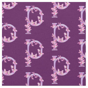 Monogramm erste P lila Orchideenfarbe Stoff
