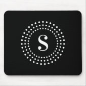 Monogramm erste radiale Punkte auf schwarz Mousepad (Vorne)