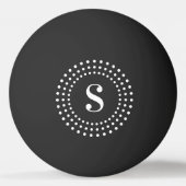 Monogramm erste radiale Punkte auf schwarz Tischtennisball (Vorderseite)