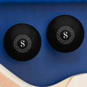 Monogramm erste radiale Punkte auf schwarz Tischtennisball