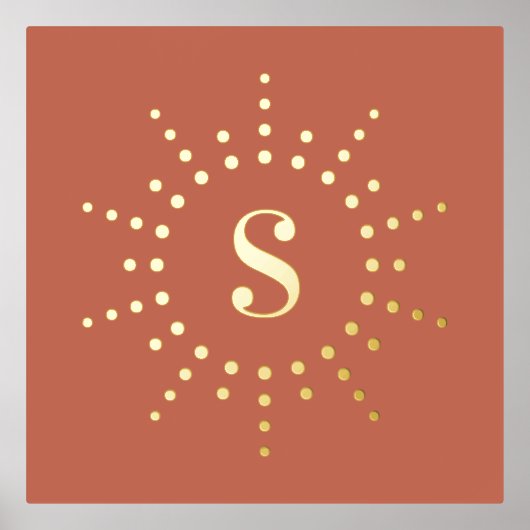 Monogramm erste Radialsonnenburcotta Foliendrucke (Vorderseite)