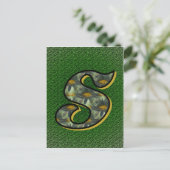 Monogramm erste S Black Daisies Postkarte (Stehend Vorderseite)