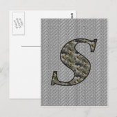 Monogramm Erste S Hydrangea florale Postkarte (Vorne/Hinten)