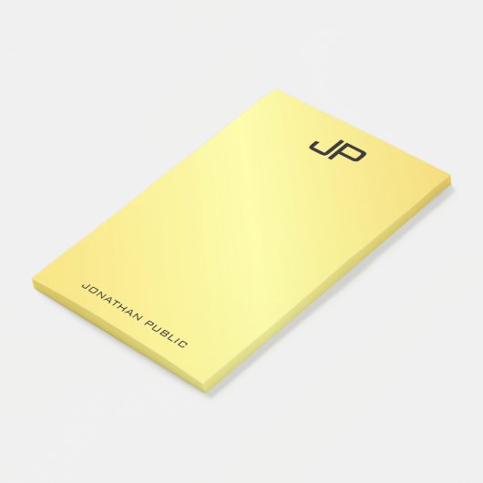Monogramm erste Vorlage Gold-Look Vertikal Post-it Klebezettel (angewinkelt)