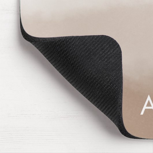 Monogramm erste Wasserfarbe Pilz Brown Ombre Mousepad (Ecke)