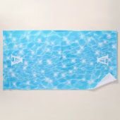 Monogramm erste Wasserrippelwasserstruktur modern Strandtuch (Vorderseite)