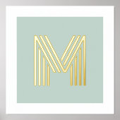 Monogramm erster blass-grüner Hintergrund Foliendrucke (Vorderseite)