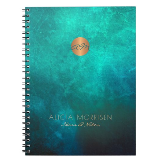 Monogramm erstes Aquarellgoldbüro Notizblock (Vorderseite)